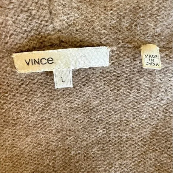 VINCE Cozy Cashmere Blended Hooded Wrap Cardigan - Picture 6 of 8